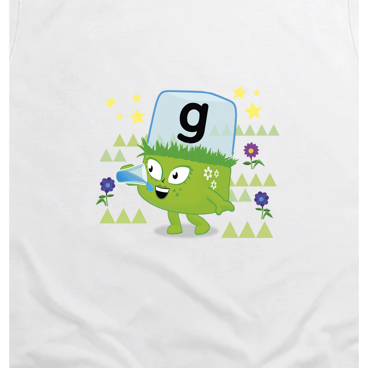 Alphablocks - Alphablock G - Gosh! Toddler T-Shirt, White, artwork close-up