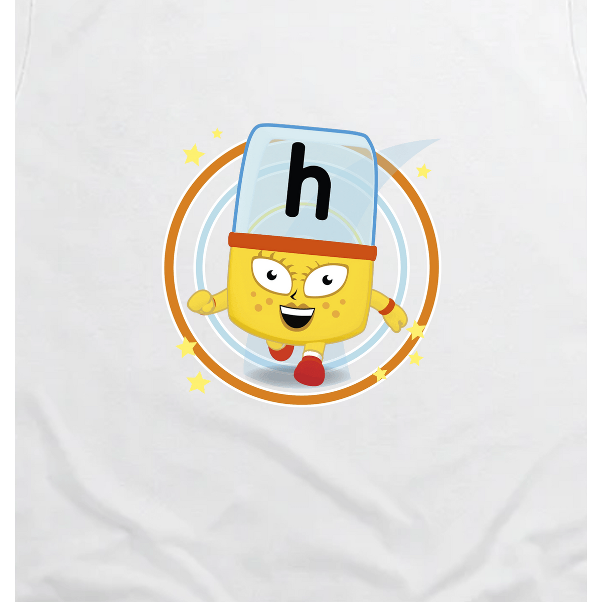 Alphablocks - Alphablock H - Hey! Toddler T-Shirt, White, artwork close-up