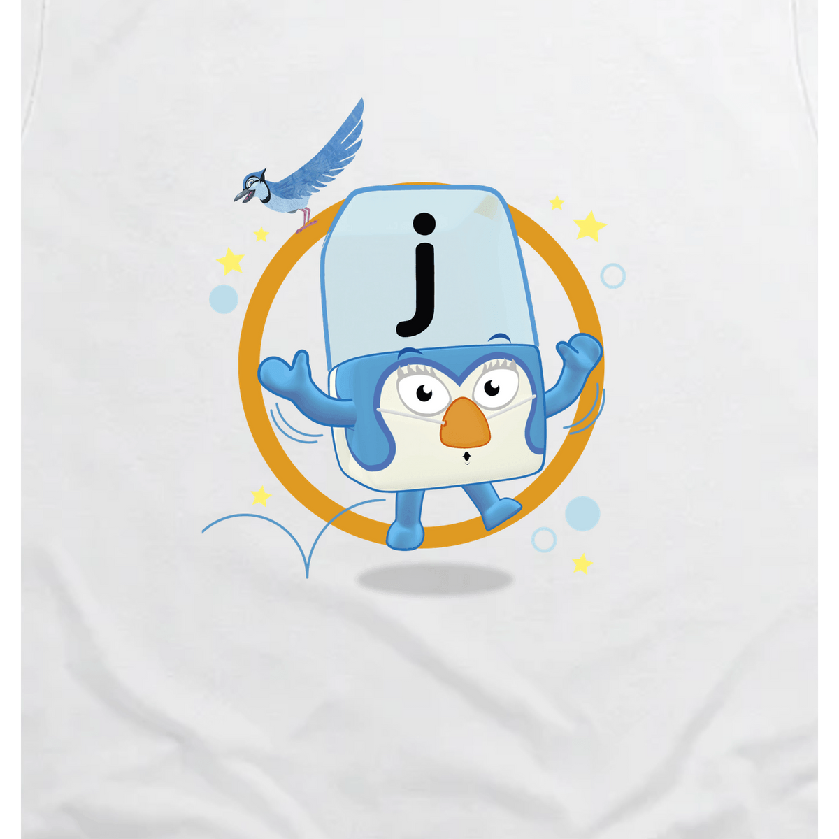 Alphablocks - Alphablock J - Jumping Jellyblocks! Toddler T-Shirt, White, artwork close-up
