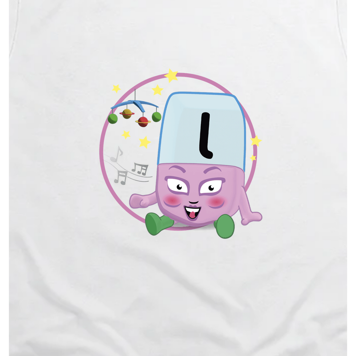 Alphablocks - Alphablock L - Lovely! Toddler T-Shirt, White, artwork close-up