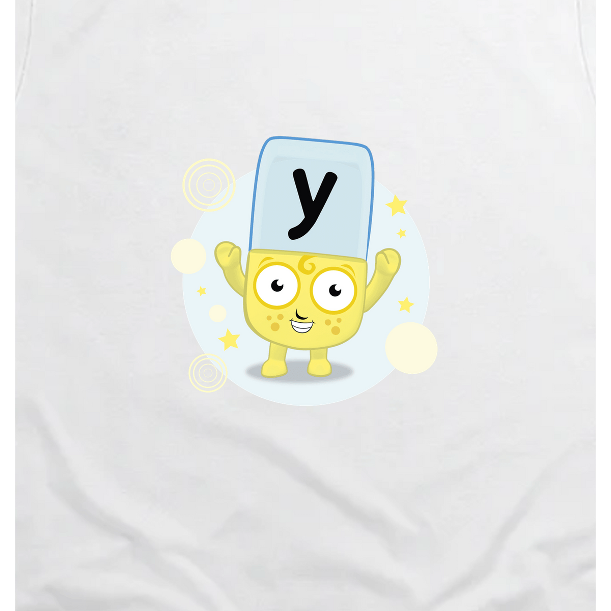 Alphablocks - Alphablock Y - Yes! Toddler T-Shirt, White, artwork close-up