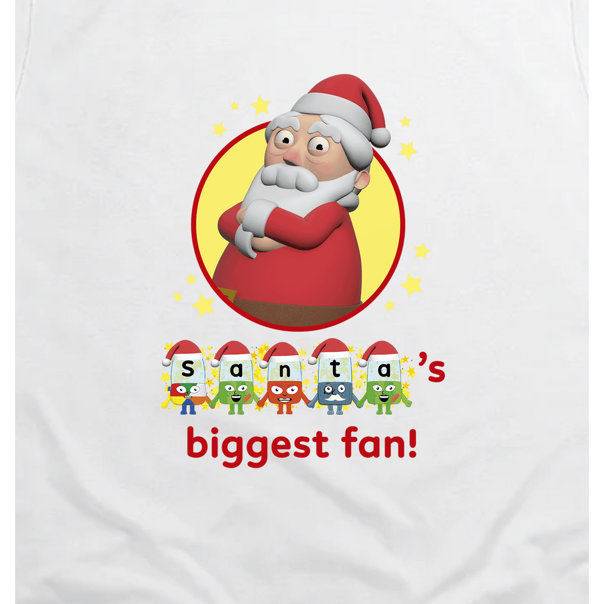 Alphablocks Santa Christmas Toddler T-Shirt – White – print detail