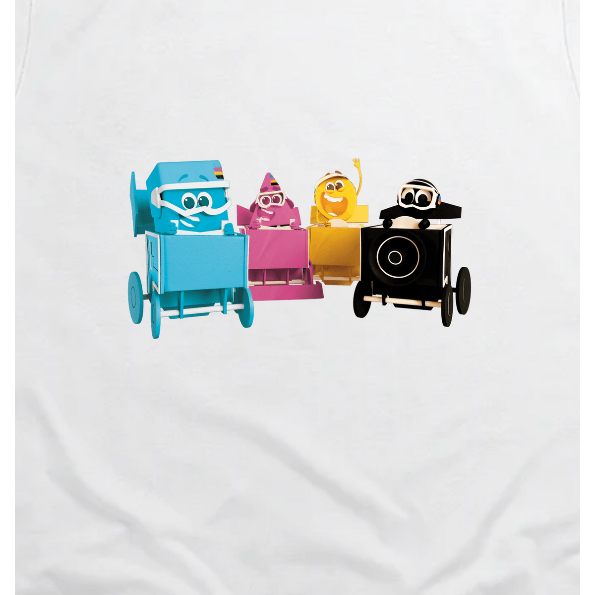 Colourblocks Printing Crew Toddler T-Shirt, White, artwork close-up