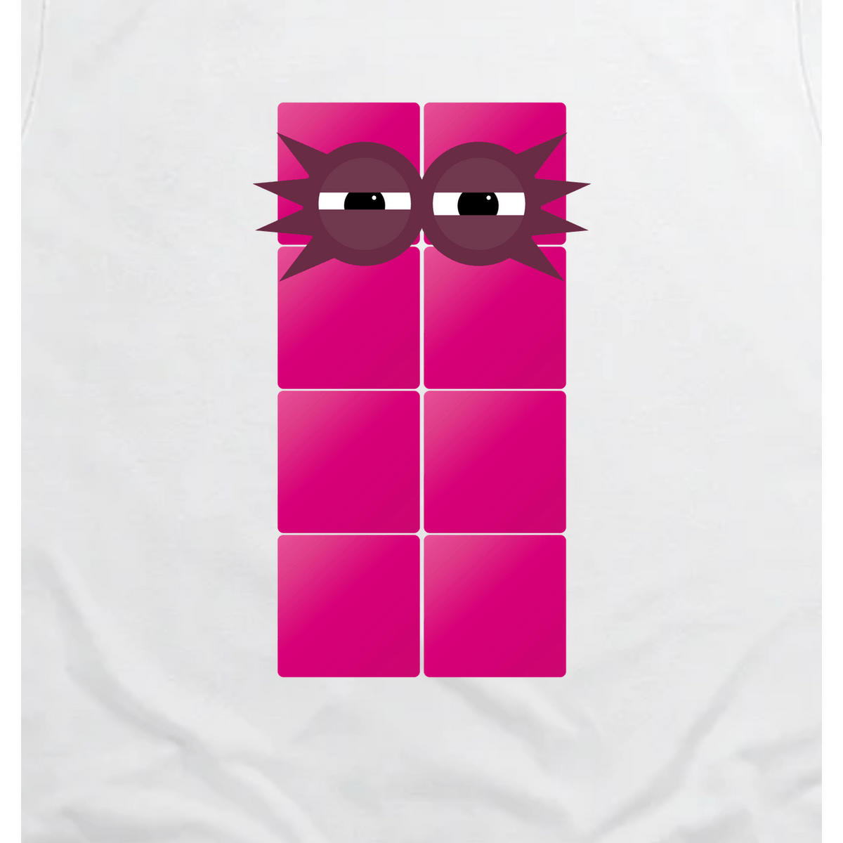 Numberblocks Eight Blocks Toddler T-Shirt, White, artwork close-up