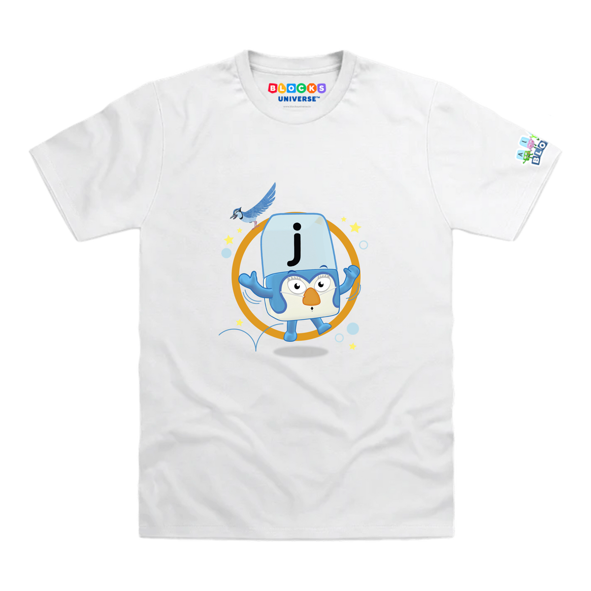 Alphablocks - Alphablock J - Jumping Jellyblocks! Toddler T-Shirt, White, front mockup
