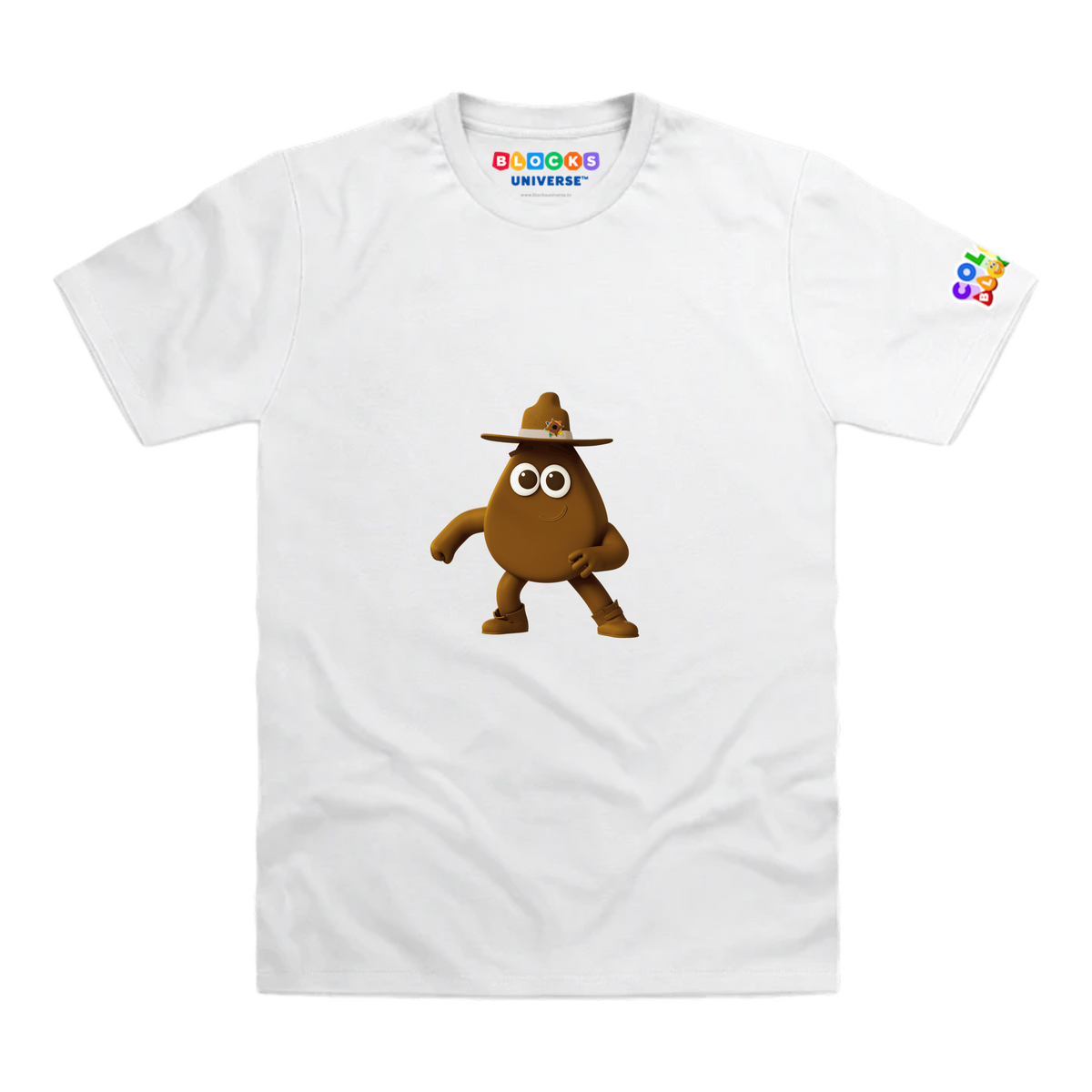 Colourblocks - Colourblock Brown Toddler T-Shirt, White, front mockup