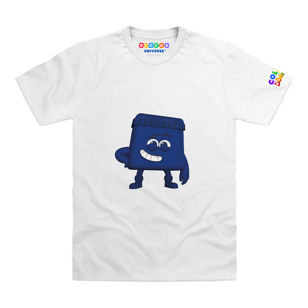 Colourblocks - Colourblock Deep Blue Toddler T-Shirt, White, front mockup