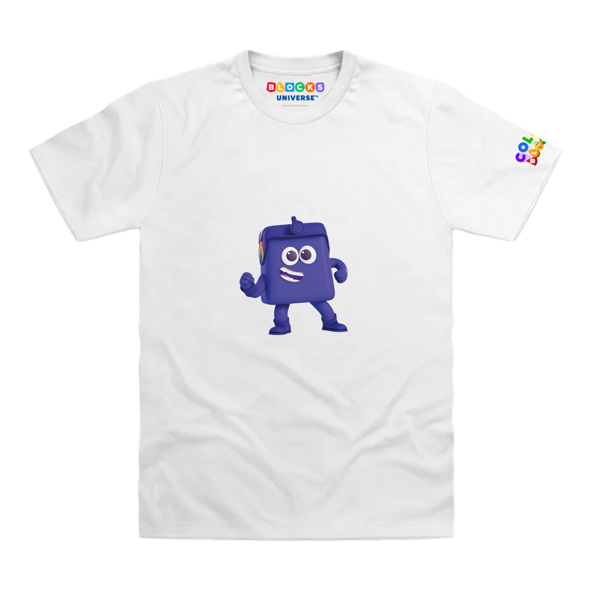 Colourblocks - Colourblock Indigo Toddler T-Shirt, White, front mockup
