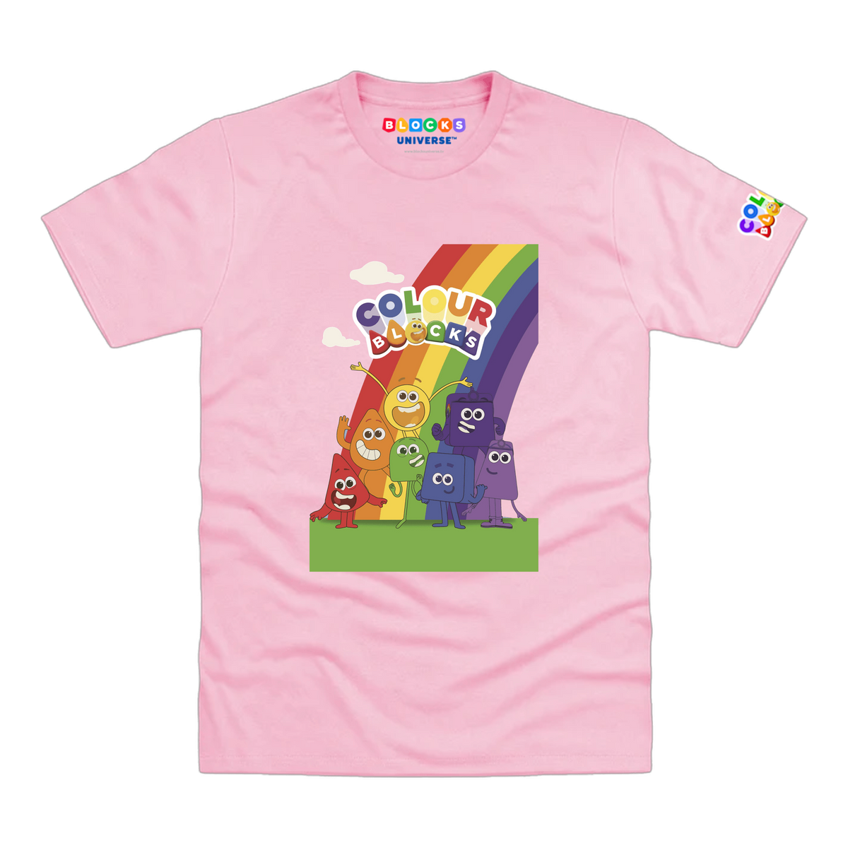 Colourblocks Group by Rainbow Toddler T-Shirt, Light Pink, front mockup