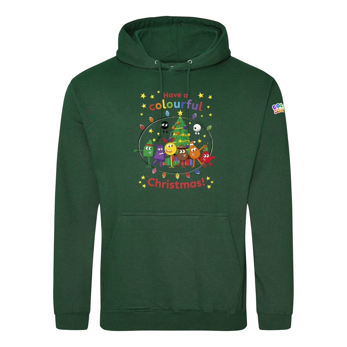 Colourblocks Have a Colourful Christmas! II Adults Hoodie – Bottle Green