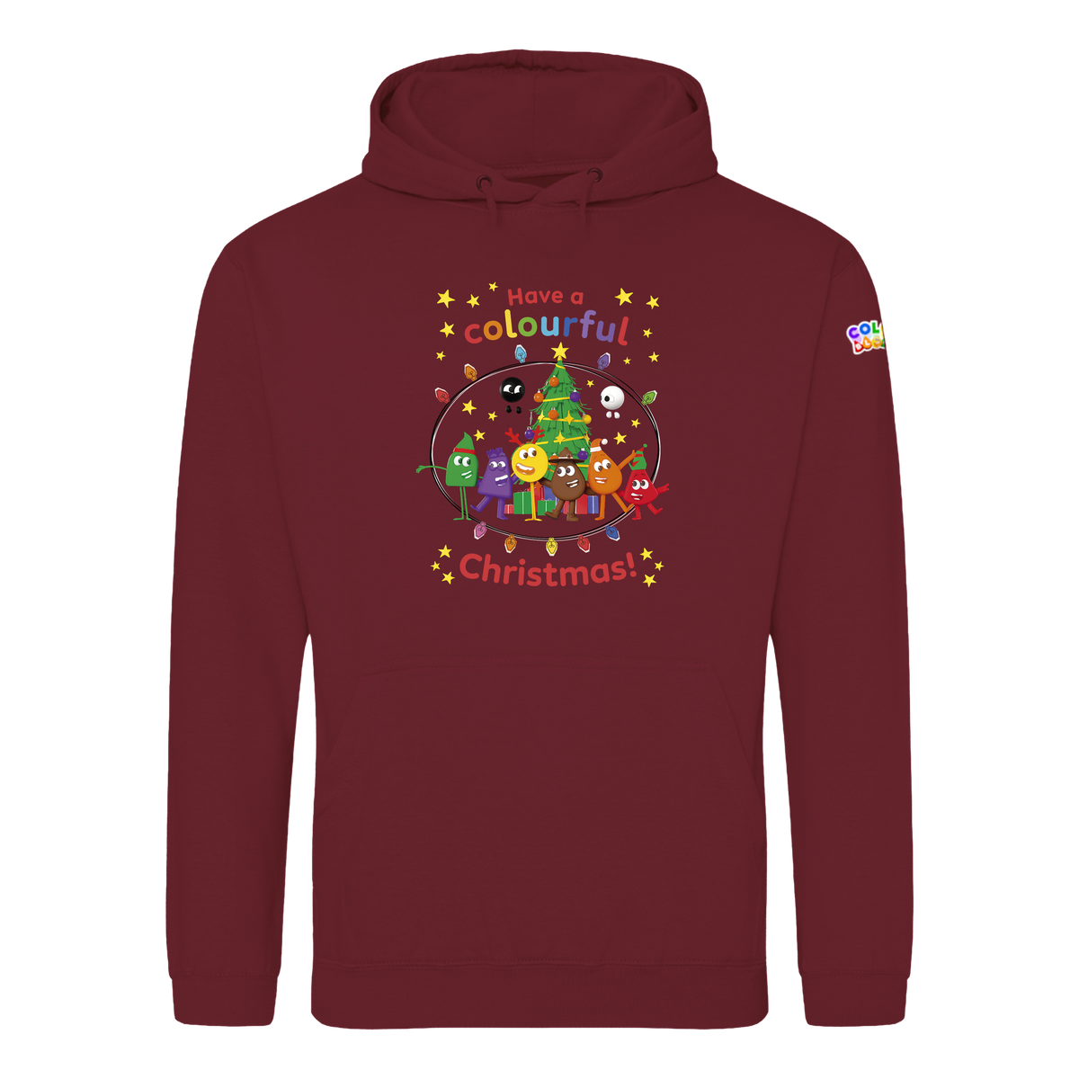 Colourblocks Have a Colourful Christmas! II Adults Hoodie – Burgundy