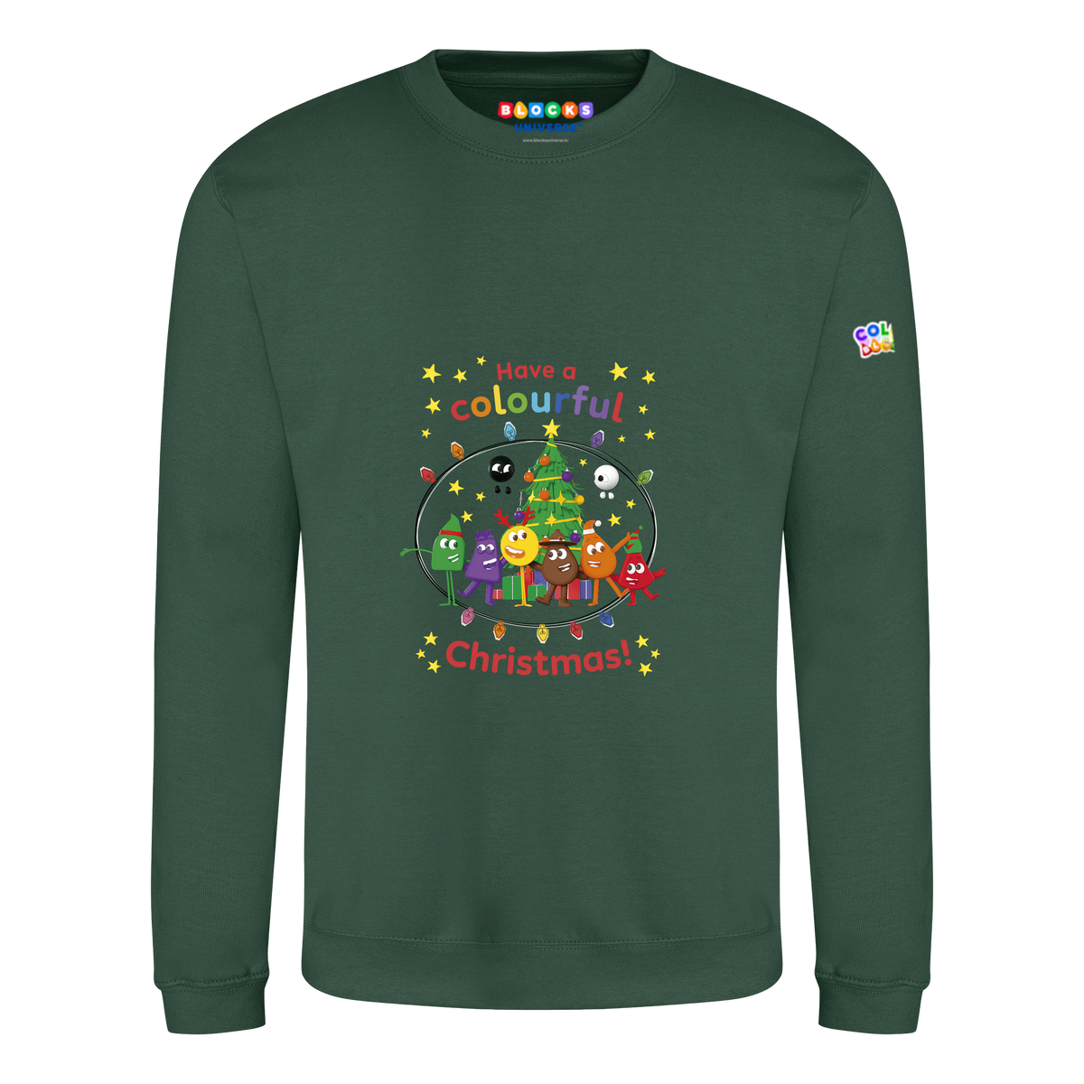 Colourblocks Have a Colourful Christmas! II Adults Jumper – Bottle Green