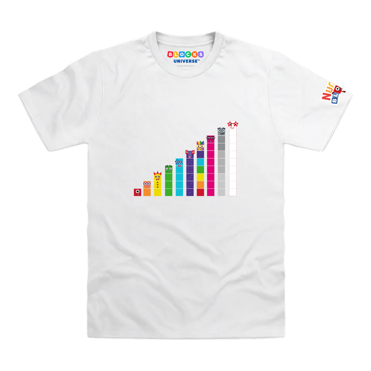 Numberblocks Line-up Toddler T-Shirt, White, front mockup