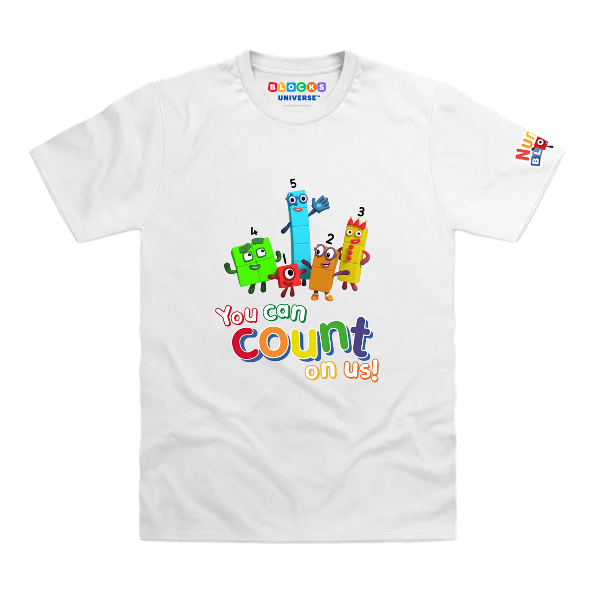 Numberblocks Group Four, One, Five, Two, Three Toddler T-Shirt, White, front mockup