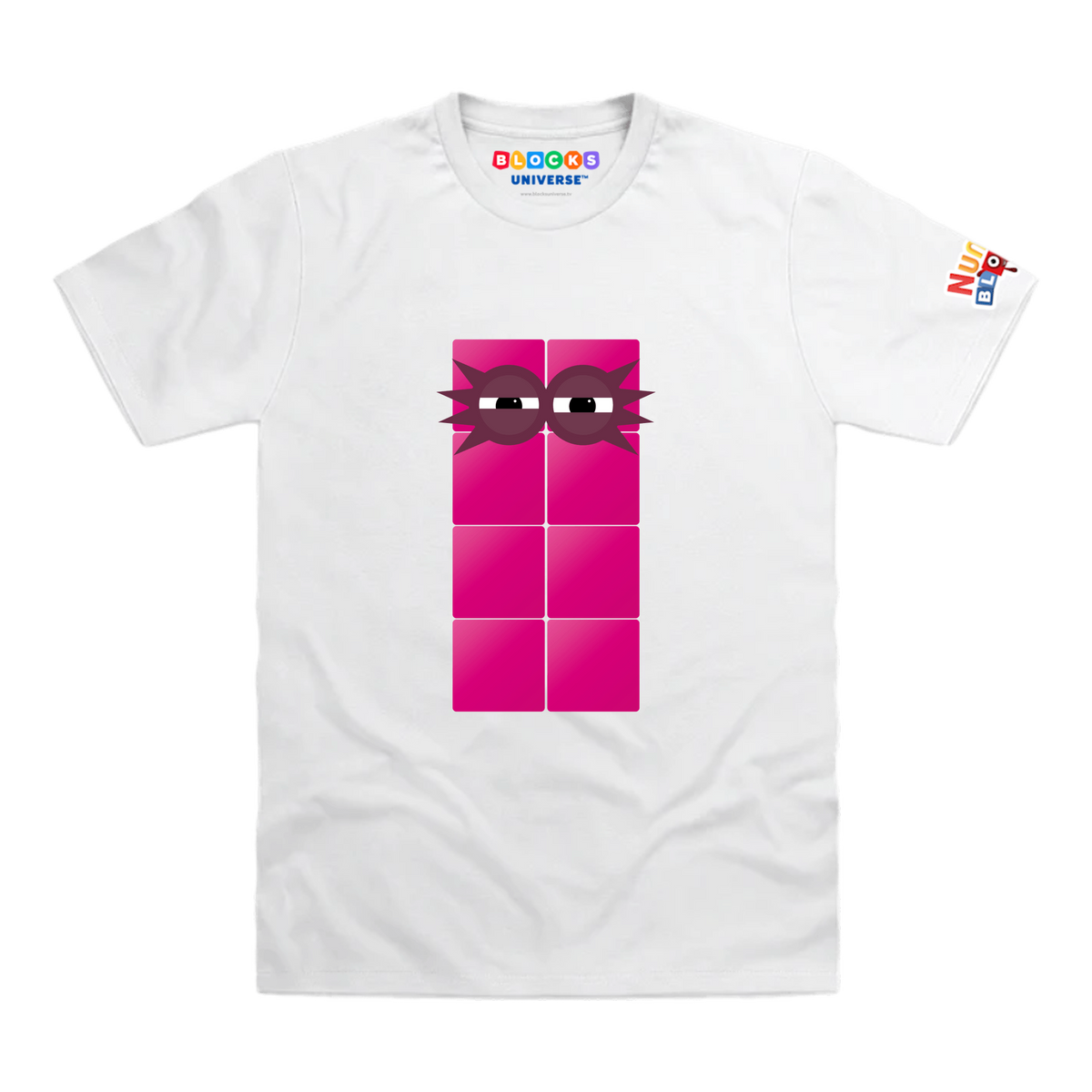 Numberblocks Eight Blocks Toddler T-Shirt, White, front mockup
